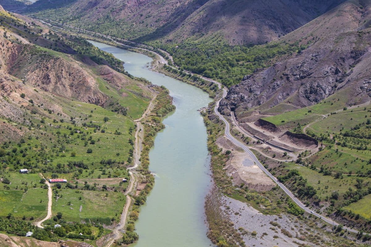 A green river valley landscape