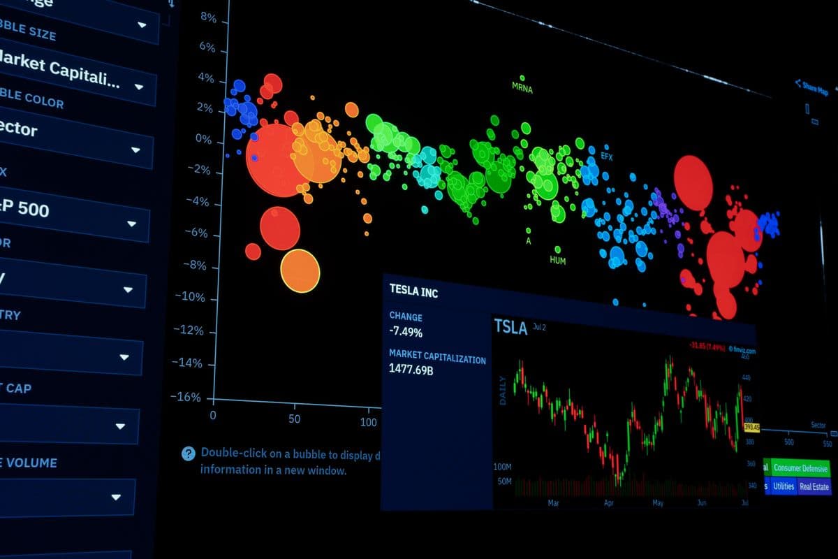 Analytics dashboards on a screen