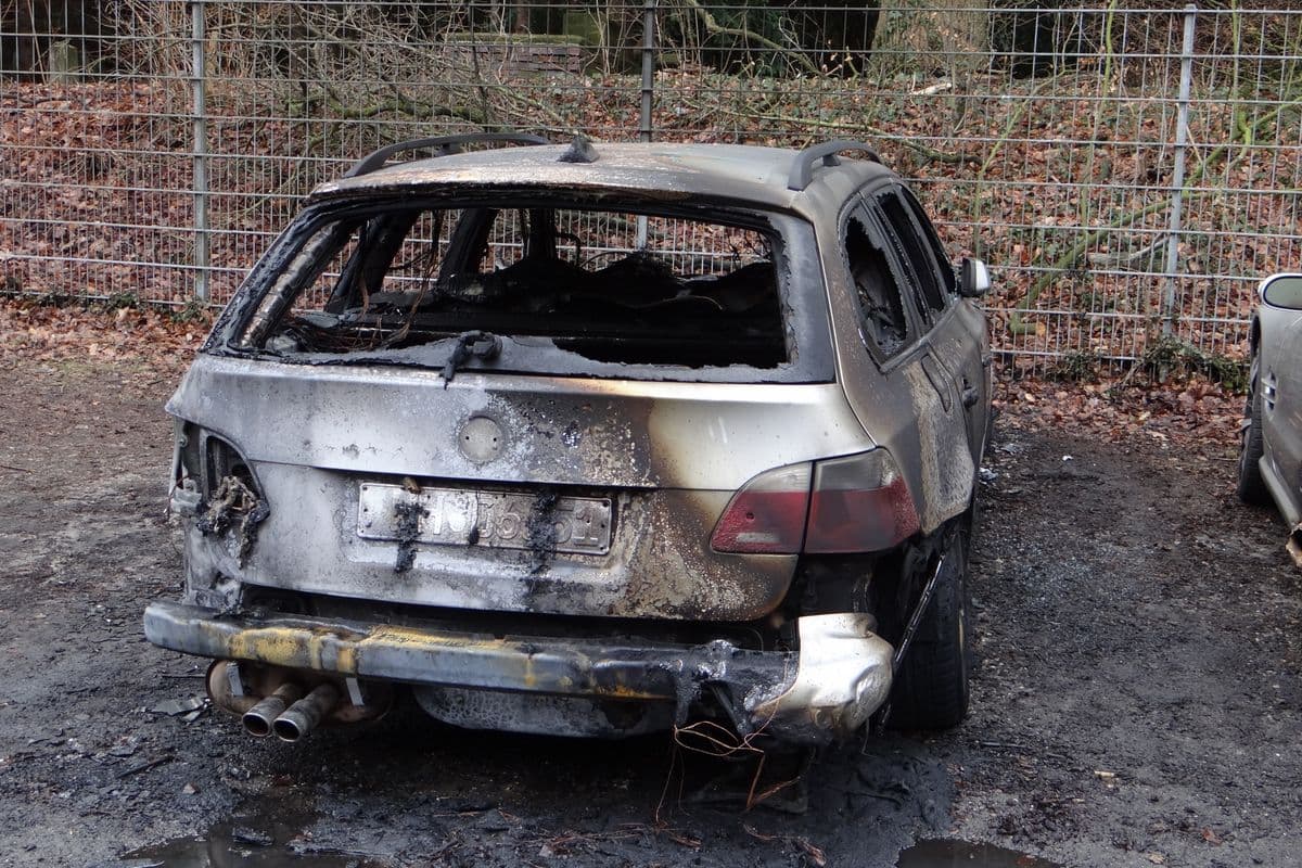 A damaged car after a road accident